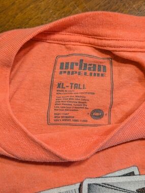 Urban Pipeline XL-Tall Orange Graphic Tee